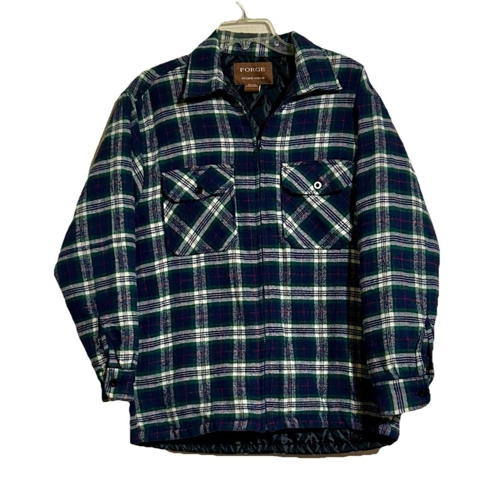 Forge Work Wear Full Zip Lined Plaid Flannel Men’s Size Small